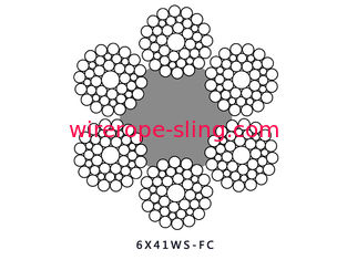 corda de fio 6x41 de aço para o transporte de correia da mina com a elevação que quebra a carga 1000mtrs