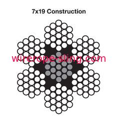 vida útil longa de aço inoxidável da corda de fio de 7x19 AISI316 para a parede verde