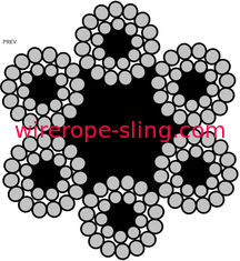 Tipo cabos de aço de Warrington 6 x 24w + 7fc, cabo encalhado redondo da corda de fio