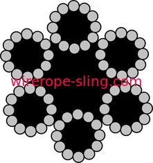 Corda de fio de aço alta 6 x 12 da flexibilidade para empacotar Ungalvanized / galvanizado