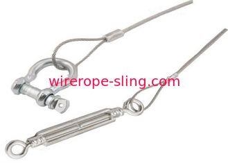 estilingue da corda de fio do diâmetro de 3.0mm - de 11mm inoxidável com Shackels/Turnbuckels