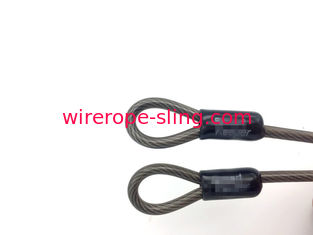 Estilingue galvanizado revestido PVC transparente da corda de fio com laço e dedal