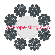 Corda de fio de aço do núcleo do Fc / Iwr para levantar, cabo compacto 73121000 da corda de fio