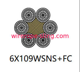 Cabo de fio de aço do equipamento de perfuração Ratory, corda resistente da rotação de 6 x 109 Wsns