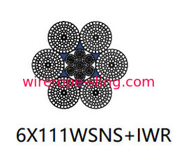 Elevado desempenho encalhado da corda de fio do aço encalhado aprovação de 6 x 111 Wsns Iso9001