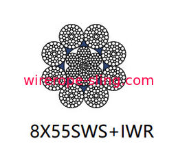 Cabo do cabo entrançado de aço de Derricking bens de 8 x de 55 Sws com superfície galvanizada