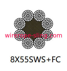 Cabo do cabo entrançado de aço de Derricking bens de 8 x de 55 Sws com superfície galvanizada