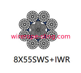 Corda de fio de aço padrão de Jis / Astm 8 X 55 Sws paralelo colocado para o levantamento