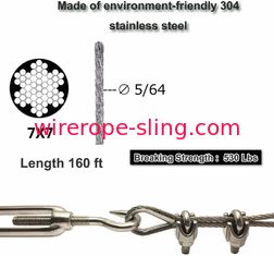 A corda exterior ilumina o jogo de aço inoxidável de suspensão da suspensão da corda de fio 304 do jogo 1x19