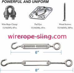 A corda exterior ilumina o jogo de aço inoxidável de suspensão da suspensão da corda de fio 304 do jogo 1x19