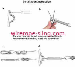 Corda de fio de aço inoxidável revestida do vinil para o jogo 150ft da suspensão da luz da corda do globo