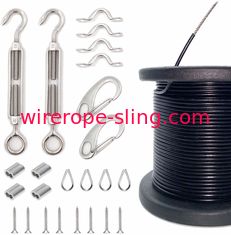 Conjuntos exteriores da corda de fio do guia claro com tensores e ganchos jogo de cabo de 110 Ft