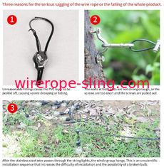 O vinil preto revestiu a corda de fio de aço inoxidável de 304 1,5 milímetros