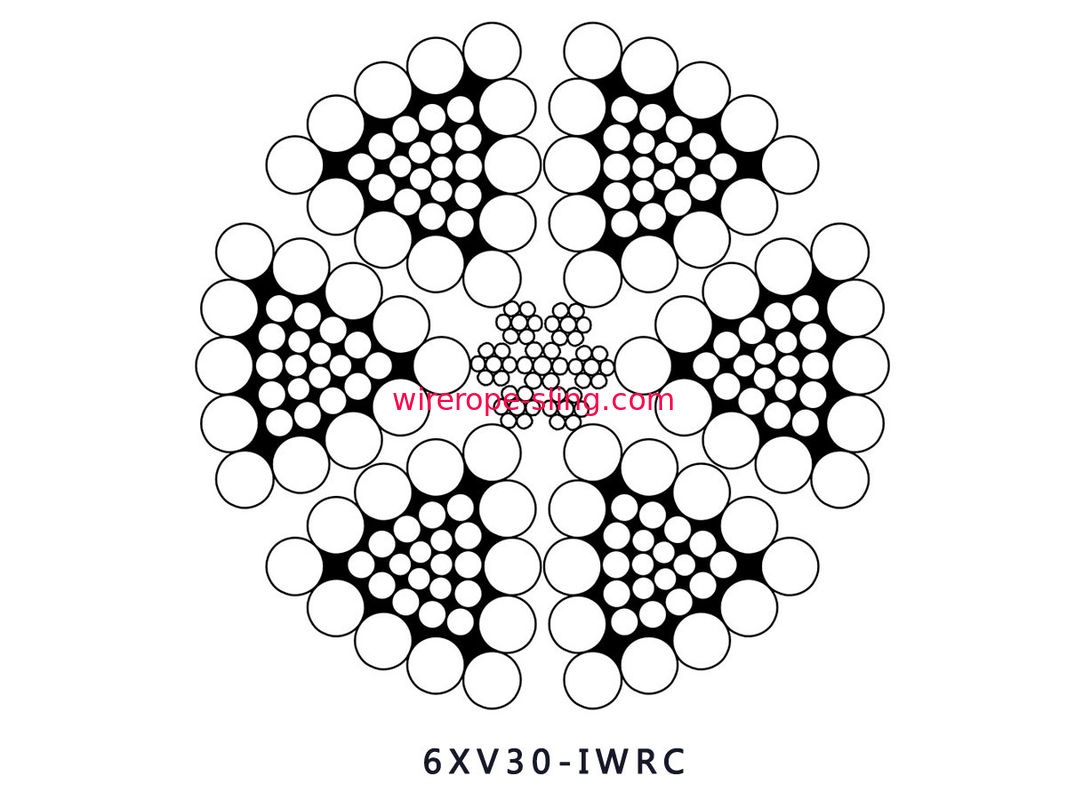 corda de fio de aço triangular da costa de 6xV30 IWRC para o levantamento vertical do eixo