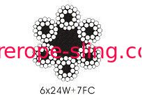 Tipo cabos de aço de Warrington 6 x 24w + 7fc, cabo encalhado redondo da corda de fio