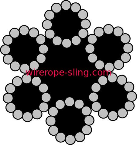 Corda de fio de aço alta 6 x 12 da flexibilidade para empacotar Ungalvanized / galvanizado