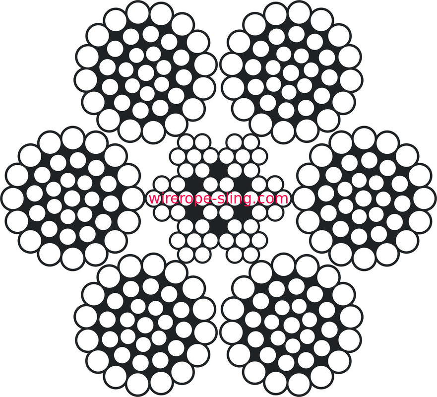 Resistência térmica de aço inoxidável 6 X 37 da corda de fio do guindaste extrema flexível