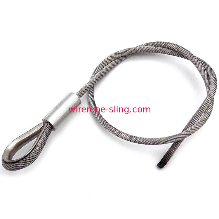 Oiling de aço inoxidável do cabo sling 5.0mm 1 * 19 com dedal da polegada