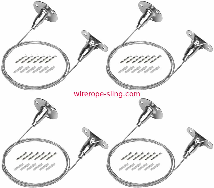 4 corda de fio de aço inoxidável do jogo de cabos 4mm da suspensão dos PCes para a pintura do quadro de avisos