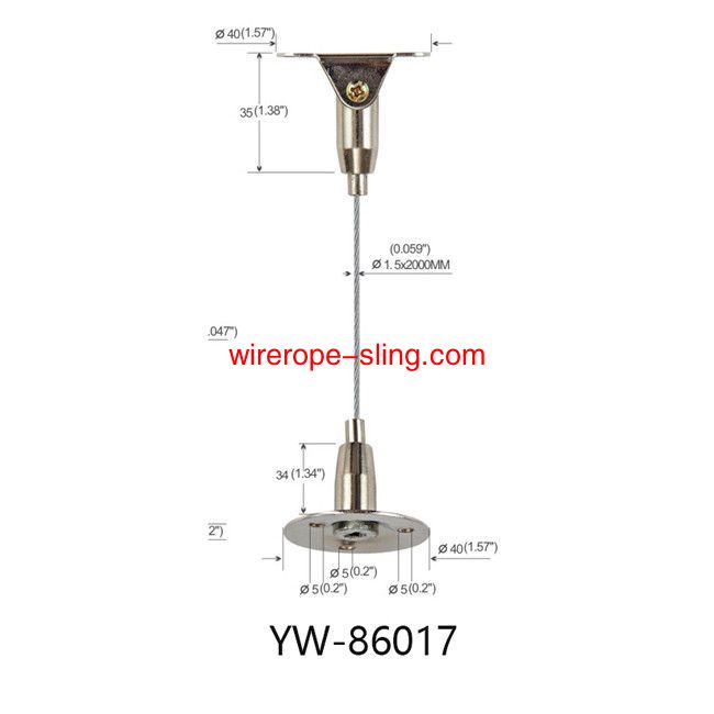Brass Three Holes Ceiling Cable Hanging System Light Fittings 180° Ajustamento YW86017