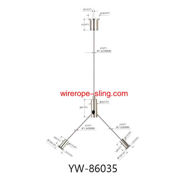 Y Fits Wire Rope Cable Hanging Kits Copper Plated Nickel For LED Panel Lights YW86035