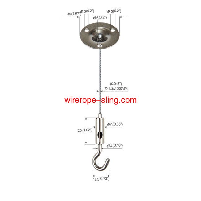 Brass Steel Three Holes Suspender Cable Lighting System With a Hook Gripper YW86019