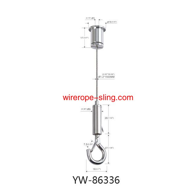 Kit de suspensão de Cabos de ligação de iluminação com um gancho de grelha ajustável YW86336