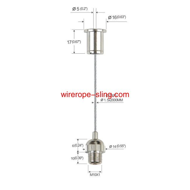 Brass Ceiling Cable Hanging System Light Suspension Kit com M10 Thread YW86012