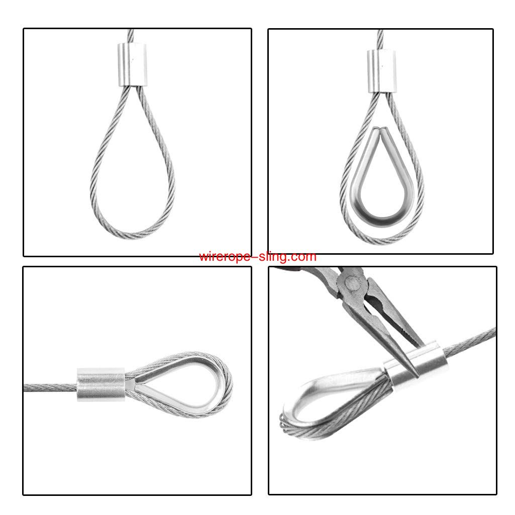 1/16cm x 66Feet Stainless Steel Wire Corde Cable 100Pcs Aluminum Crimping Sleeves e 20Pcs Stainless Steel Thimble Cabing Kits